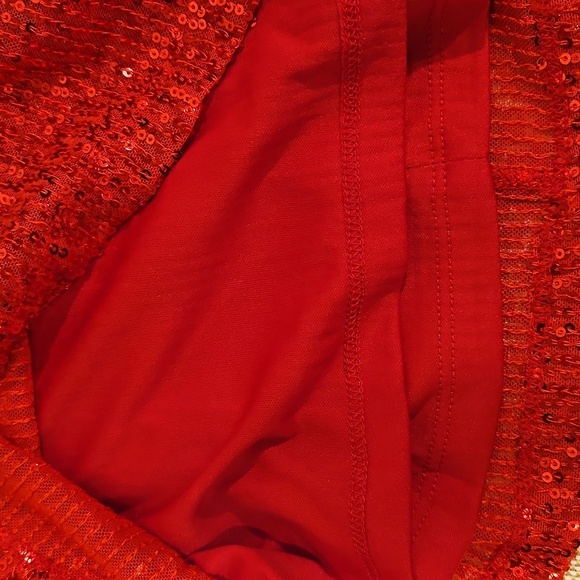 NWT Band of the Free sparkle glittery red mini zip up skirt sz.S - Picture 6 of 7
